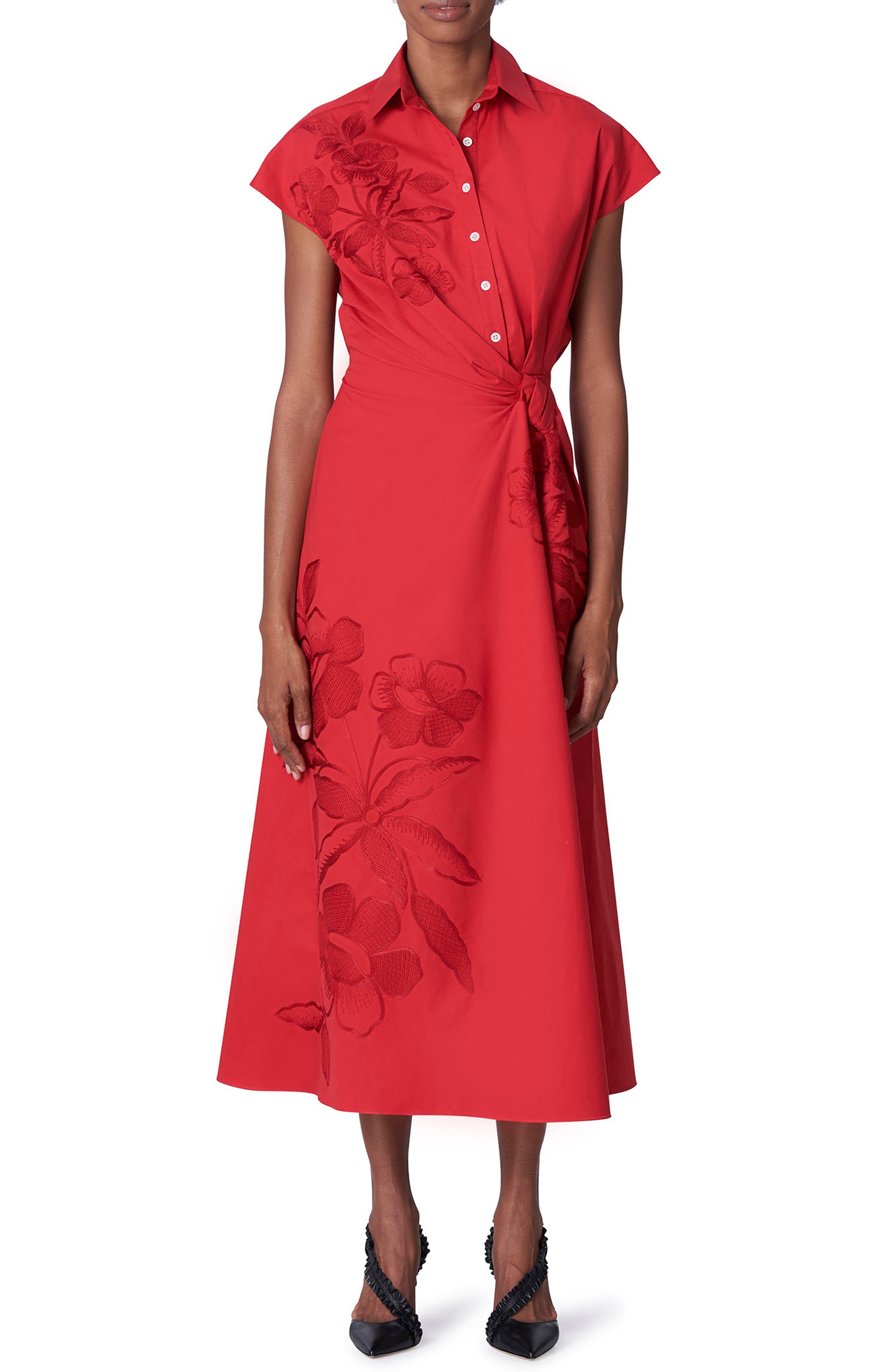 Womens Clothing Dresses Formal dresses and evening gowns Carolina Herrera Synthetic Cascading Cape Gown in Red 