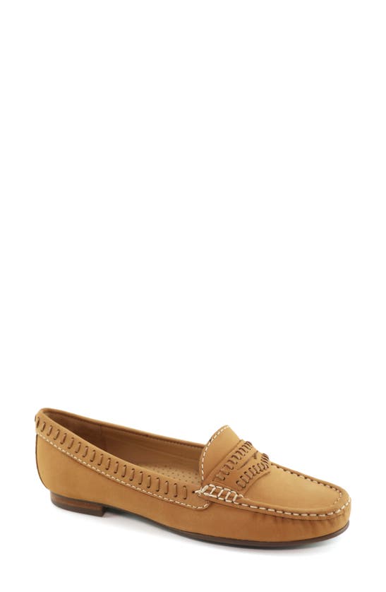 Driver Club Usa Maple Ave Penny Loafer In Tan Nubuck/ Contrast Stitch ...