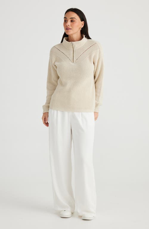 Shop Brave + True Brave+true Marden Quarter Zip Sweater In Natural