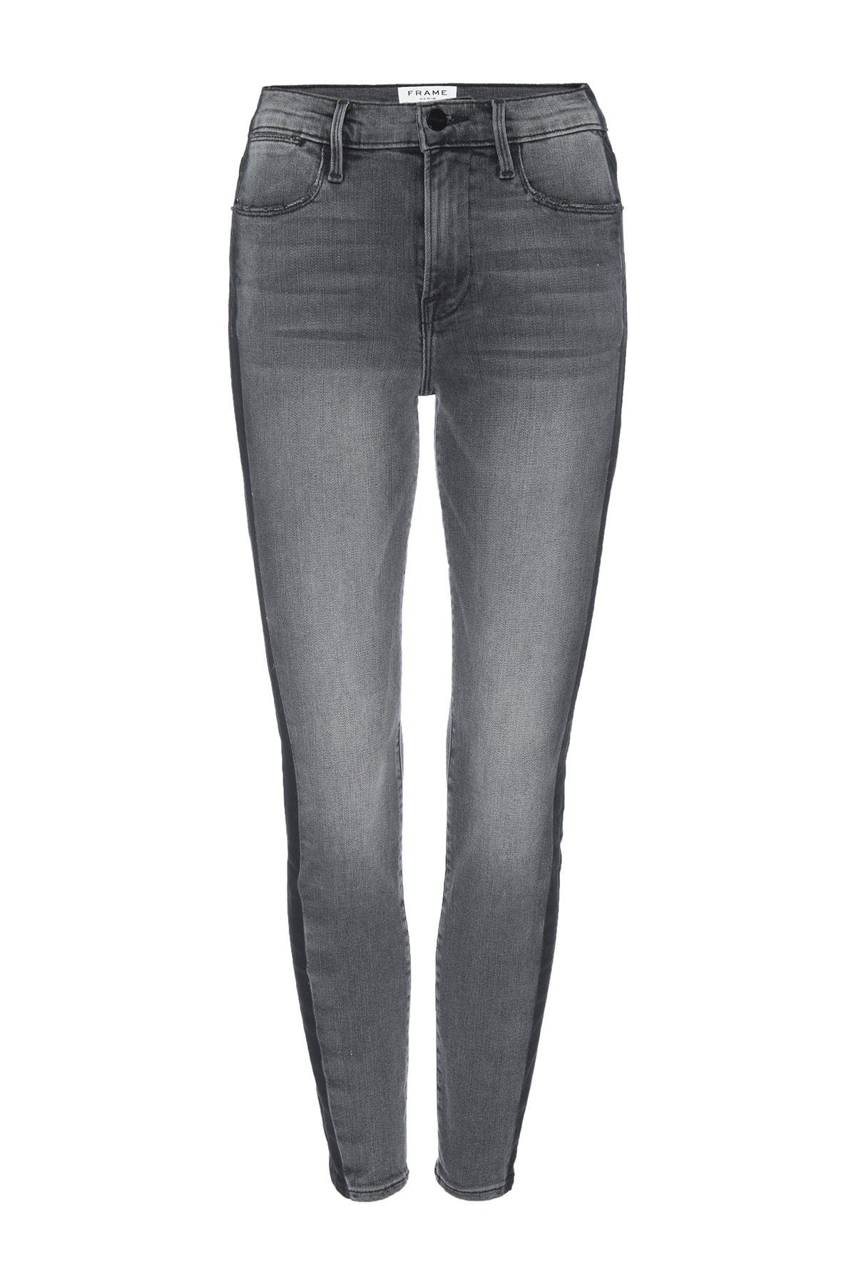 frame le high skinny black jeans