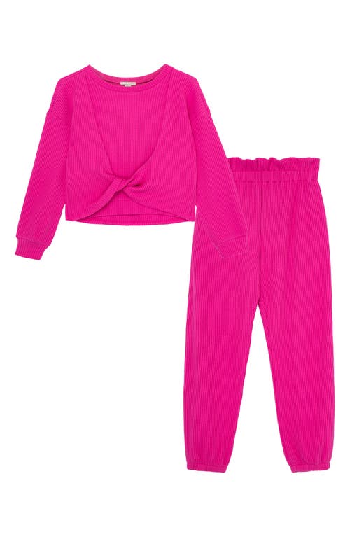 Habitual Kids Kids' Stretch Cotton Sweater & Joggers Set in Violet