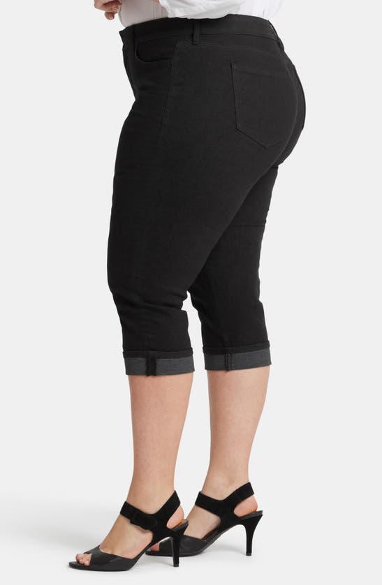 Nydj Marilyn Cool Embrace® Cuff Crop Straight Leg Jeans In Black