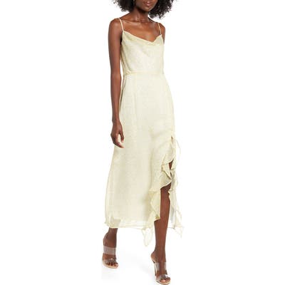 4Si3Nna Farah Cowl Neck Chiffon Maxi Dress, Yellow