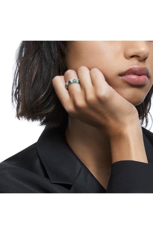 Swarovski Matrix Eternity Ring In Green Dark Multi