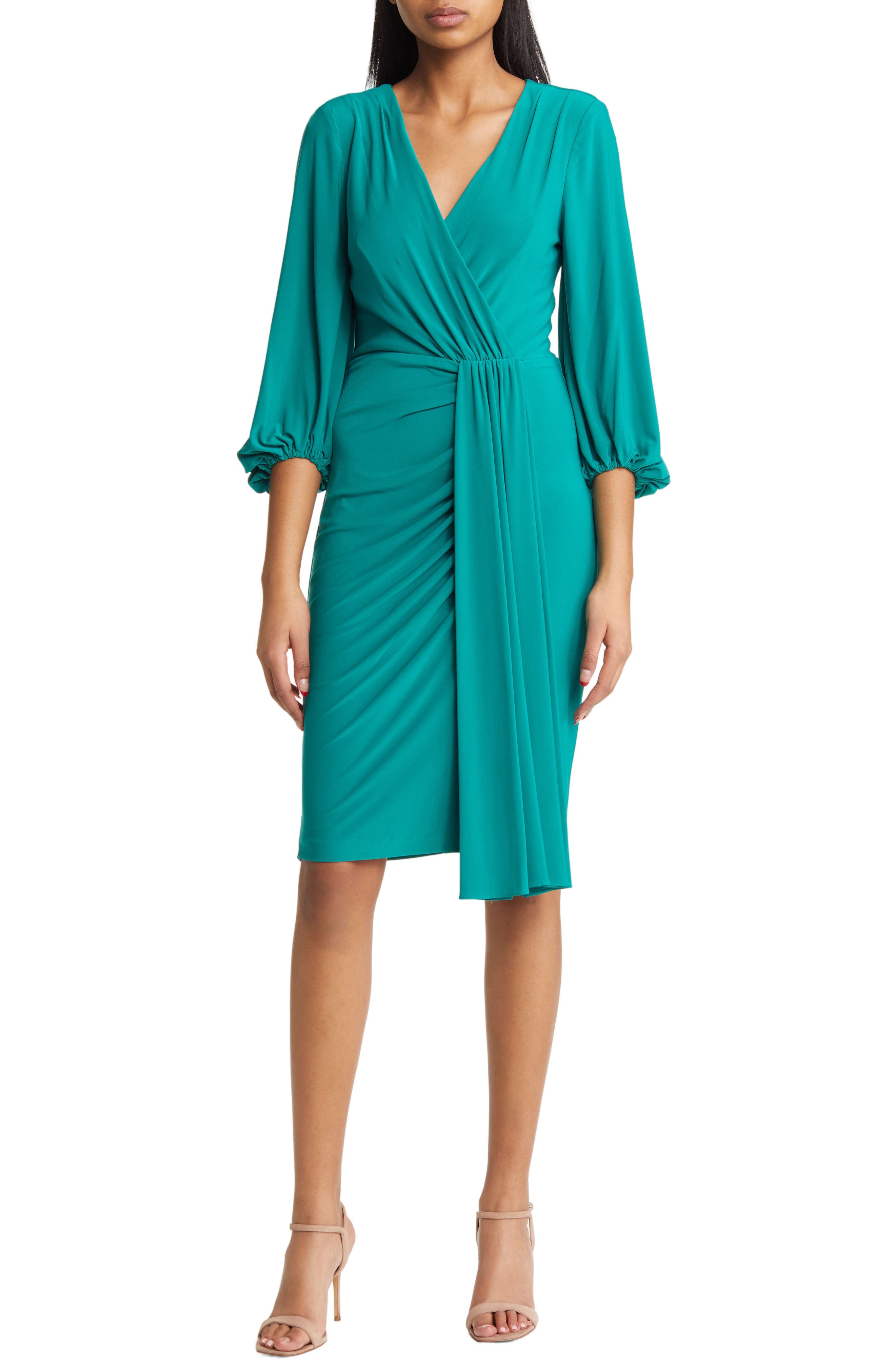 Nordstrom Eliza J Wrap Look Long Sleeve Dress at Nordstrom, | The Summit