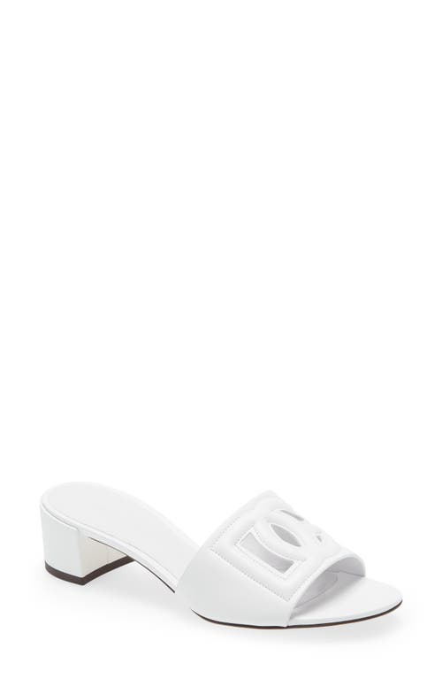 Dolce & Gabbana Interlock Slide Sandal White at Nordstrom,