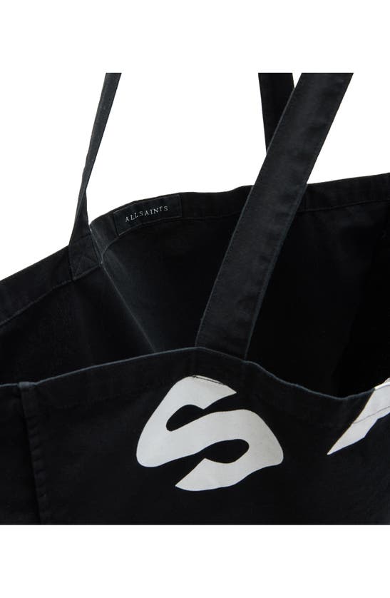 Shop Allsaints Tierra Large Tote Bag In Black/ White