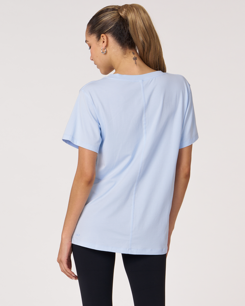 Shop Rebody Active Rebody Essentials Oversized Short Sleeve Top In Baby Blue