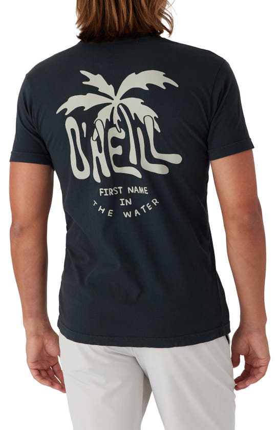 Shop O'neill Mop Top Graphic T-shirt In Dark Charcoal