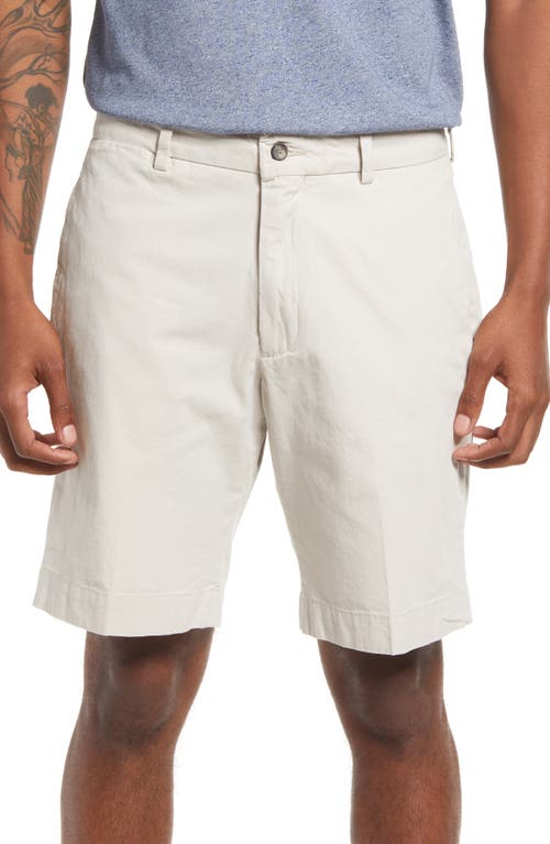 Charleston Khakis Cotton Poplin Flat Front Shorts in Stone