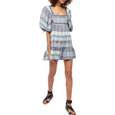 Free People Cozy Stripe Minidress, Blue
