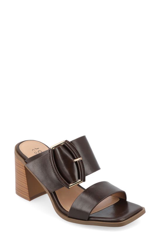 Journee Collection Block Heel Sandal In Brown