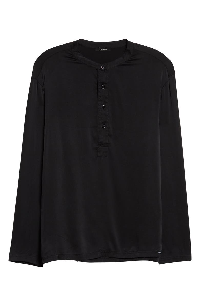 TOM FORD Henley Stretch Silk Pajama Shirt | Nordstrom