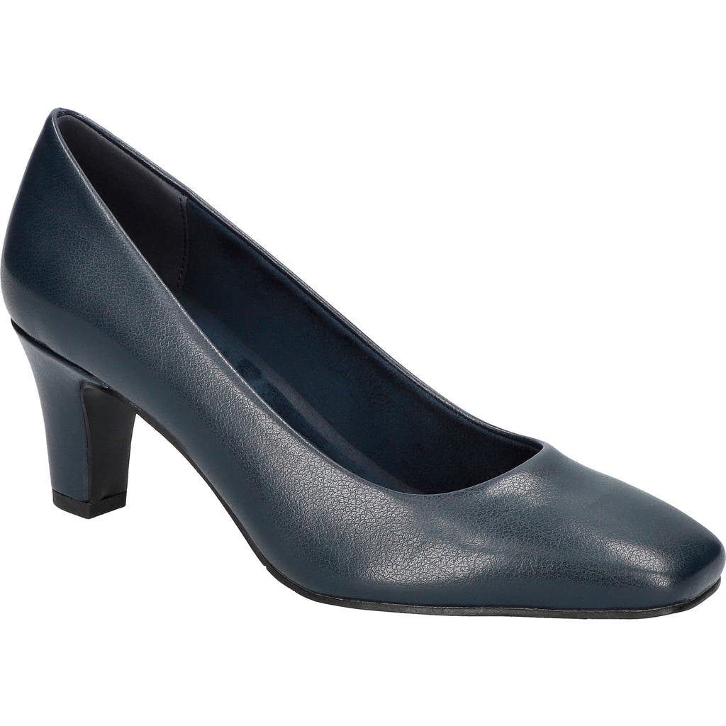 Easy Street Women's Poet Square Toe Pumps In Navy