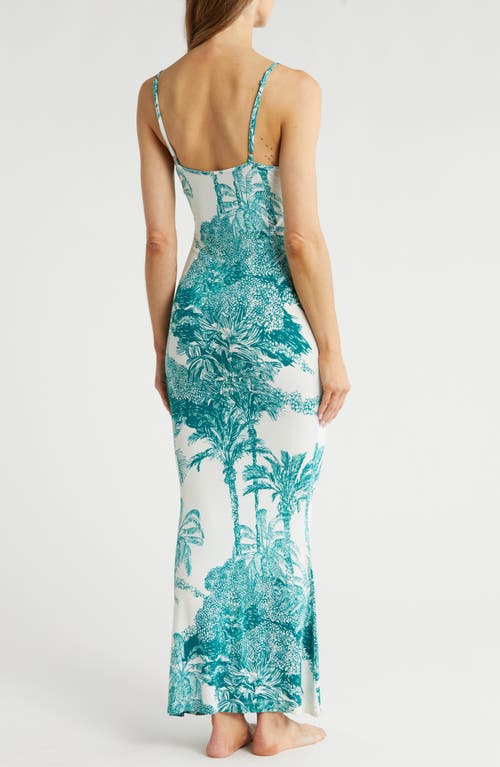 Shop Kilo Brava Print Maxi Slip In Palm Toile Print