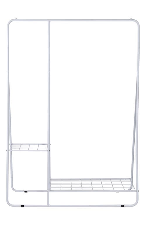 Honey-can-do Shelved Garment Rack In White