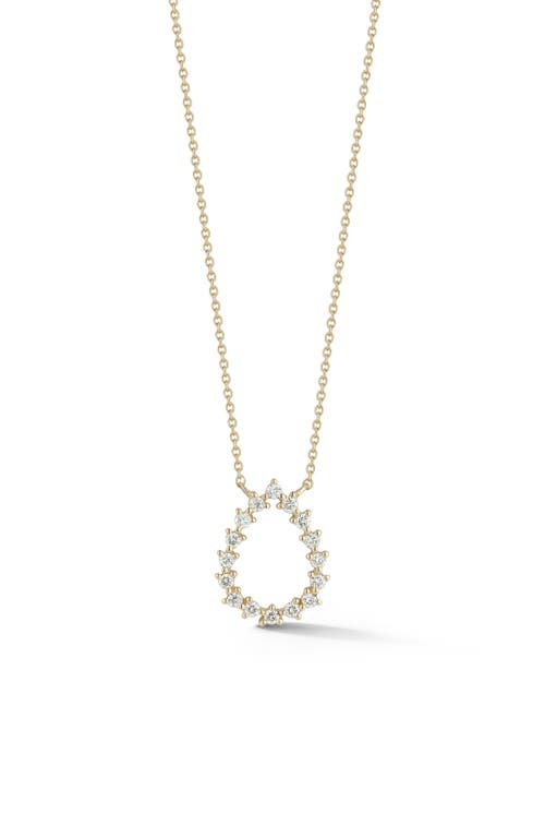 Vivian Lily Diamond Teardrop Pendant Necklace in Yellow Gold