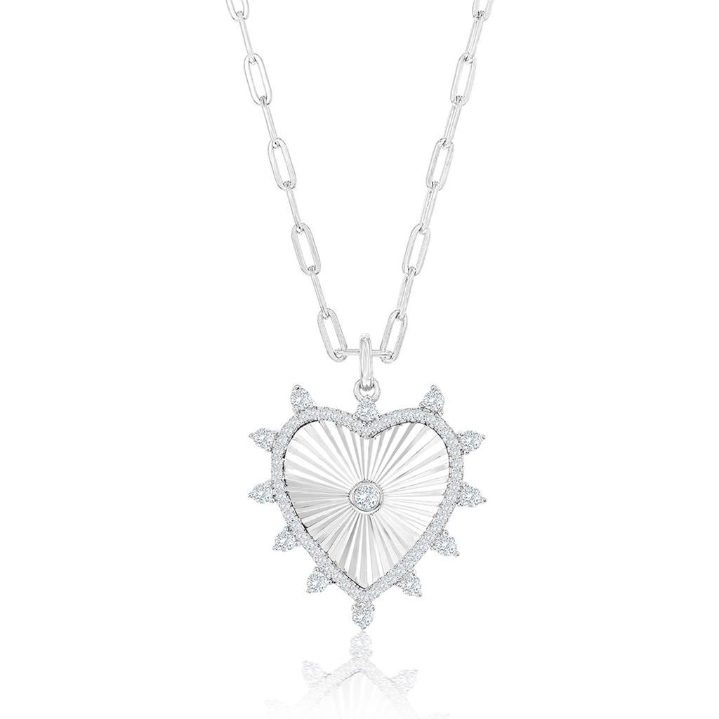 Shop Simona Sterling Silver Cubic Zirconia Heart Pendant Necklace