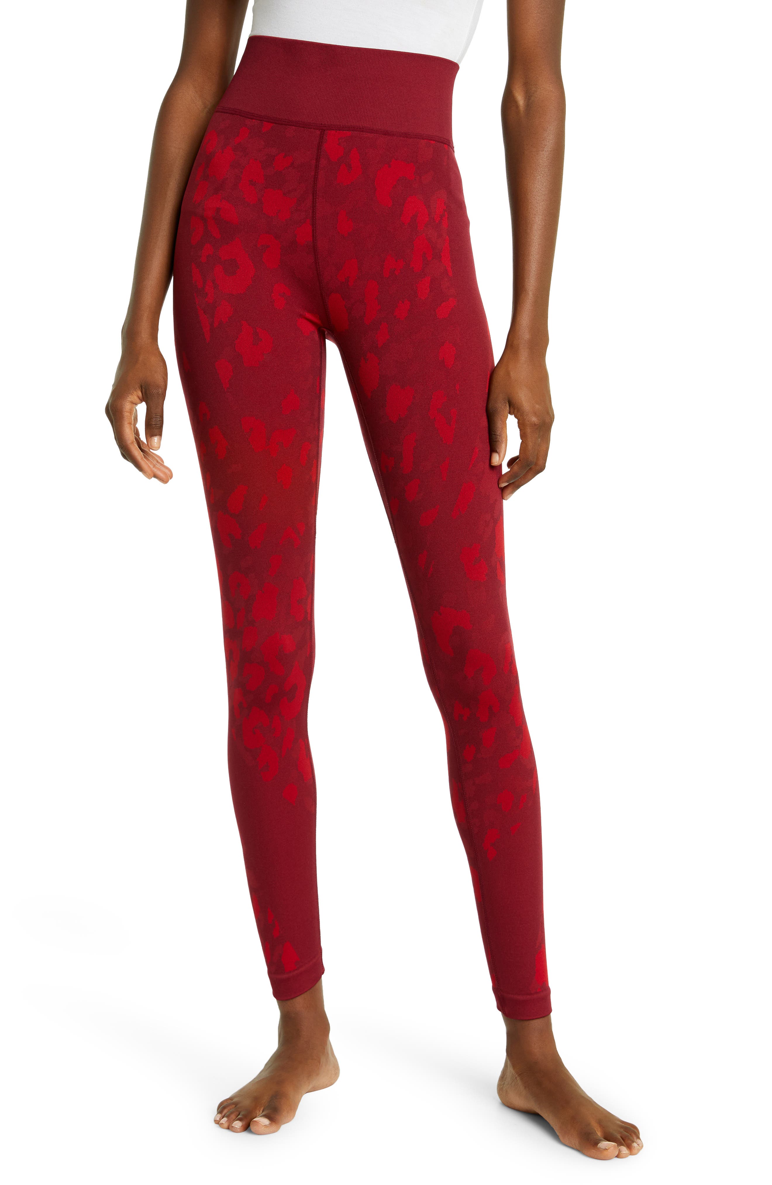 red capri workout leggings