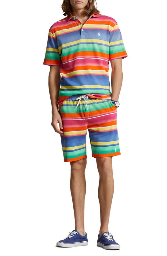 Shop Polo Ralph Lauren Stripe French Terry Polo In Marais Stripe