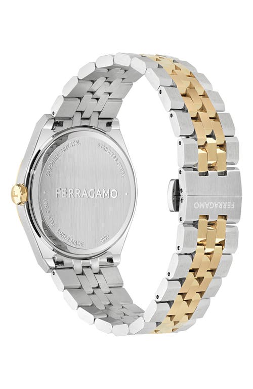 Shop Ferragamo Vega Two-tone Bracelet Watch, 40mm In Two Tone