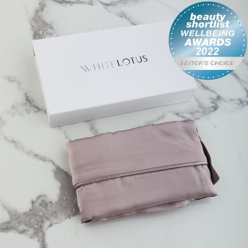 White Lotus Beauty Luxurious 100% Mulberry Silk Pillowcase And Eye Mask Set In Pearl Grey