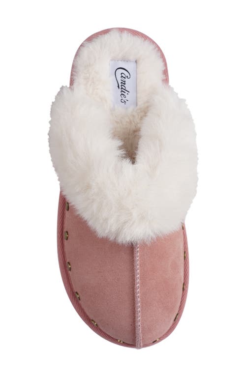 Candies Candie's Sutton Faux Fur Platform Clog In Pink Suede