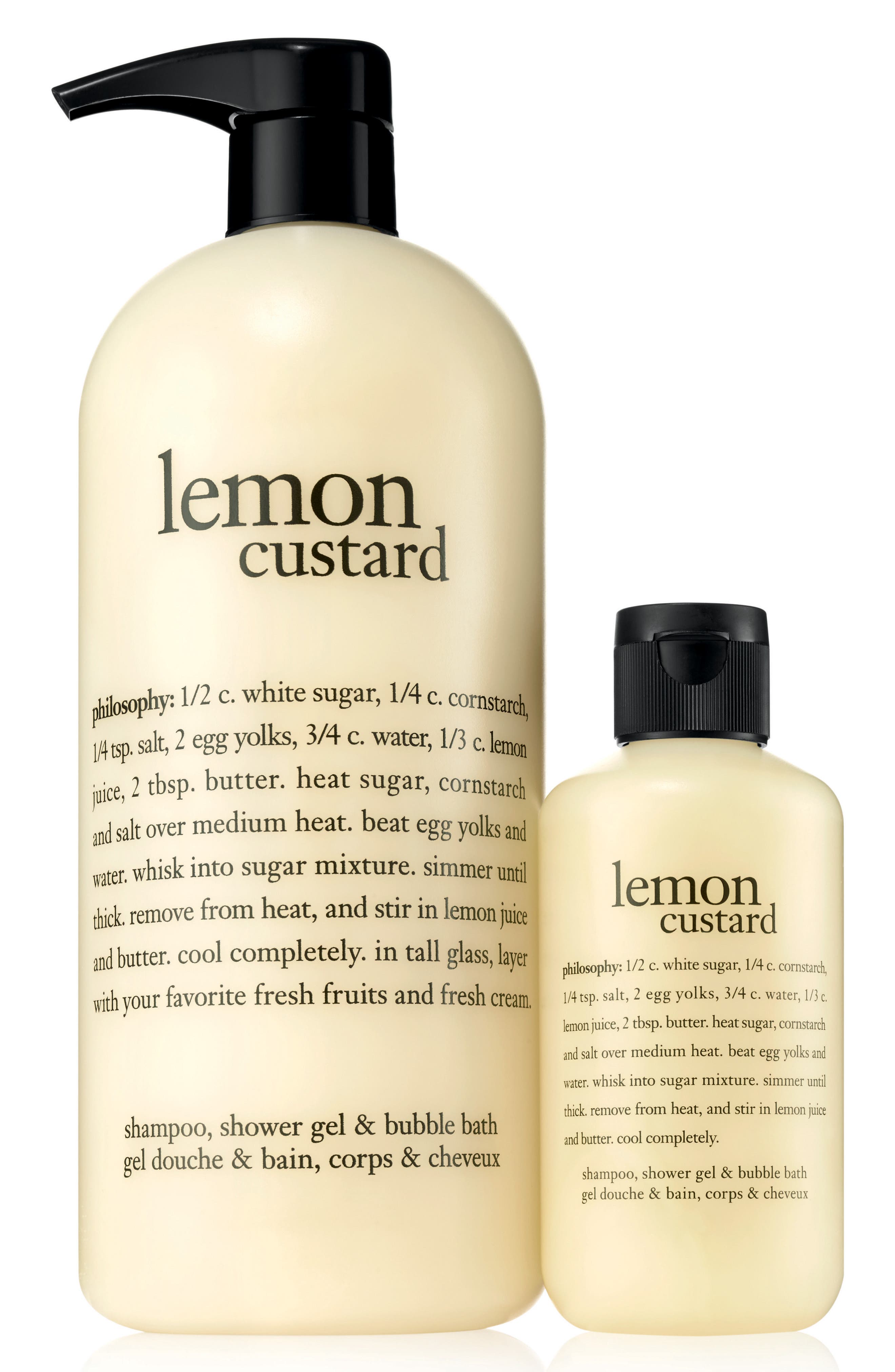 philosophy lemon custard shampoo, shower gel & bubble bath duo