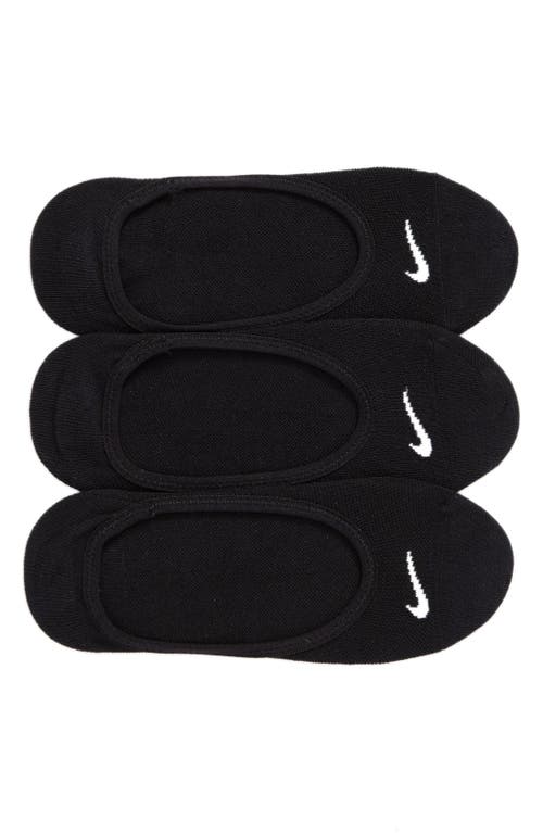 3-Pack No-Show Socks in Black/White