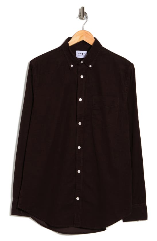 Nn07 Levon 5722 Flannel Button-down Shirt In Dark Wine