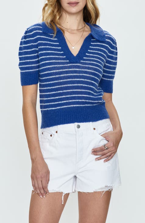 NYDJ Sweater Women XS Blue Sweatshirt Open Tunic Wrap Cardigan