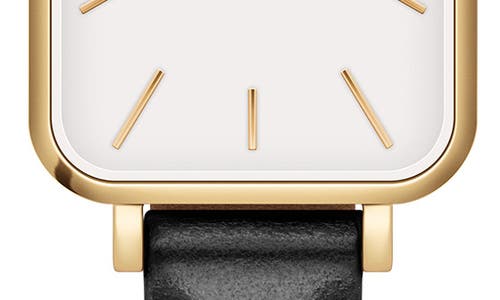 Daniel Wellington Quadro Sheffield Leather Strap Watch, 20mm X 26mm In Gold/white/black