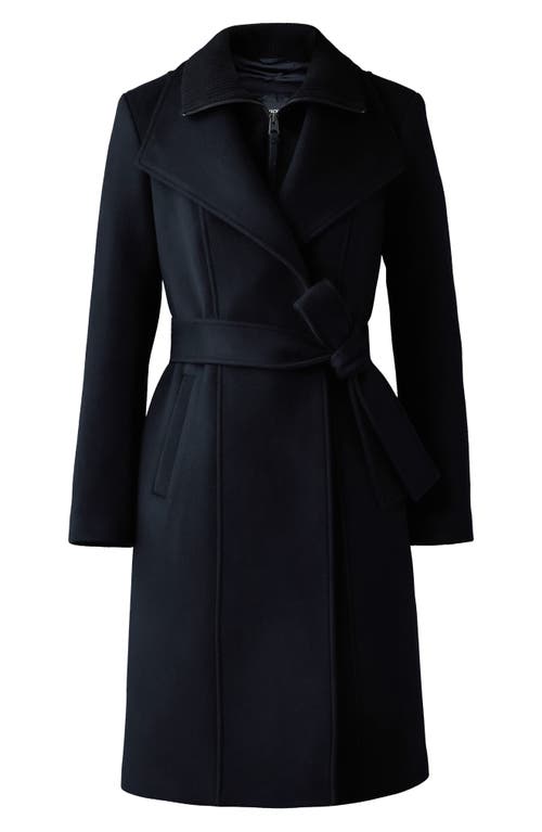 MACKAGE MACKAGE NORITA BELTED DOUBLE FACE WOOL COAT WITH WOOL BLEND BIB