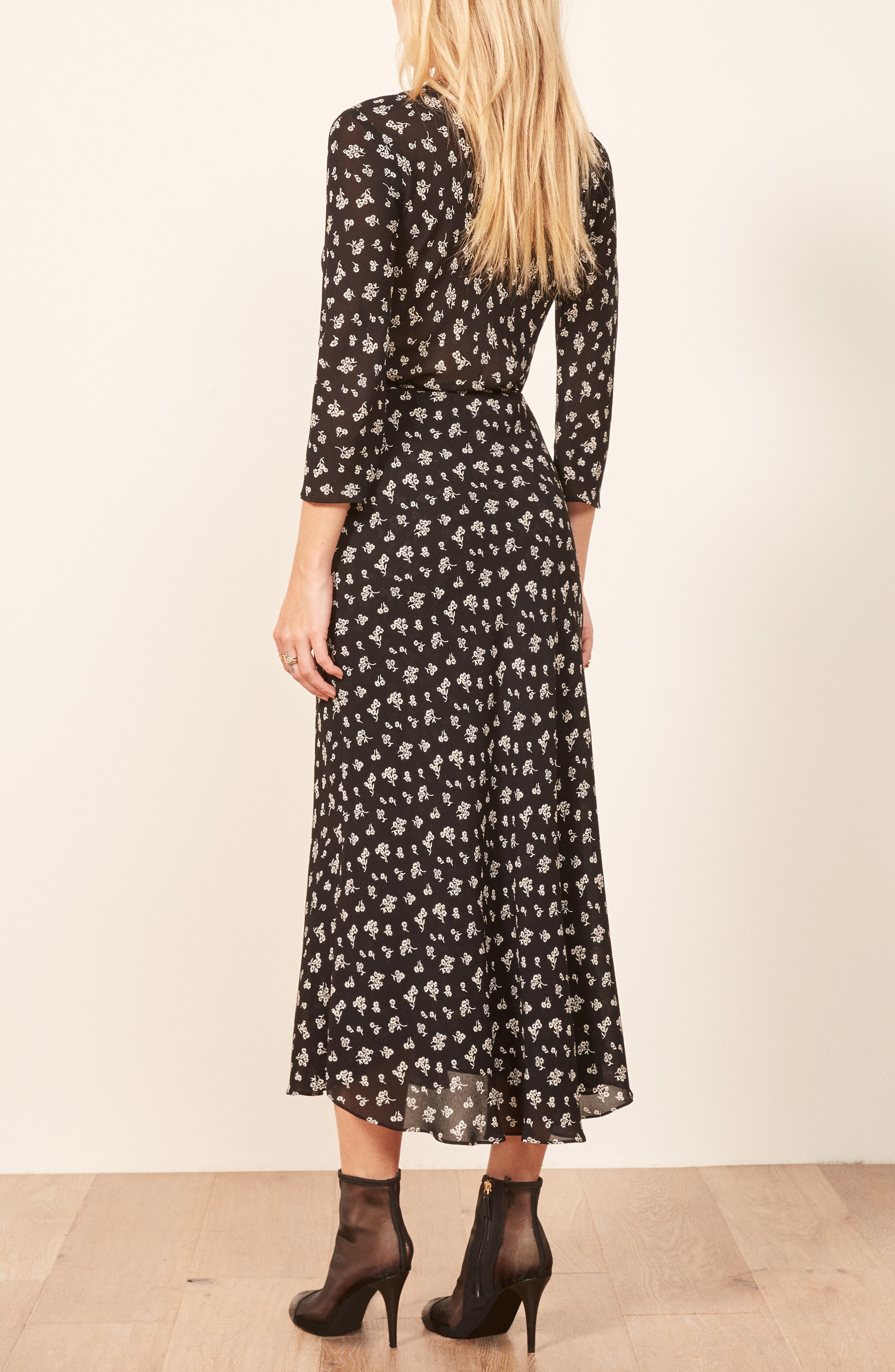 reformation jaz wrap midi dress
