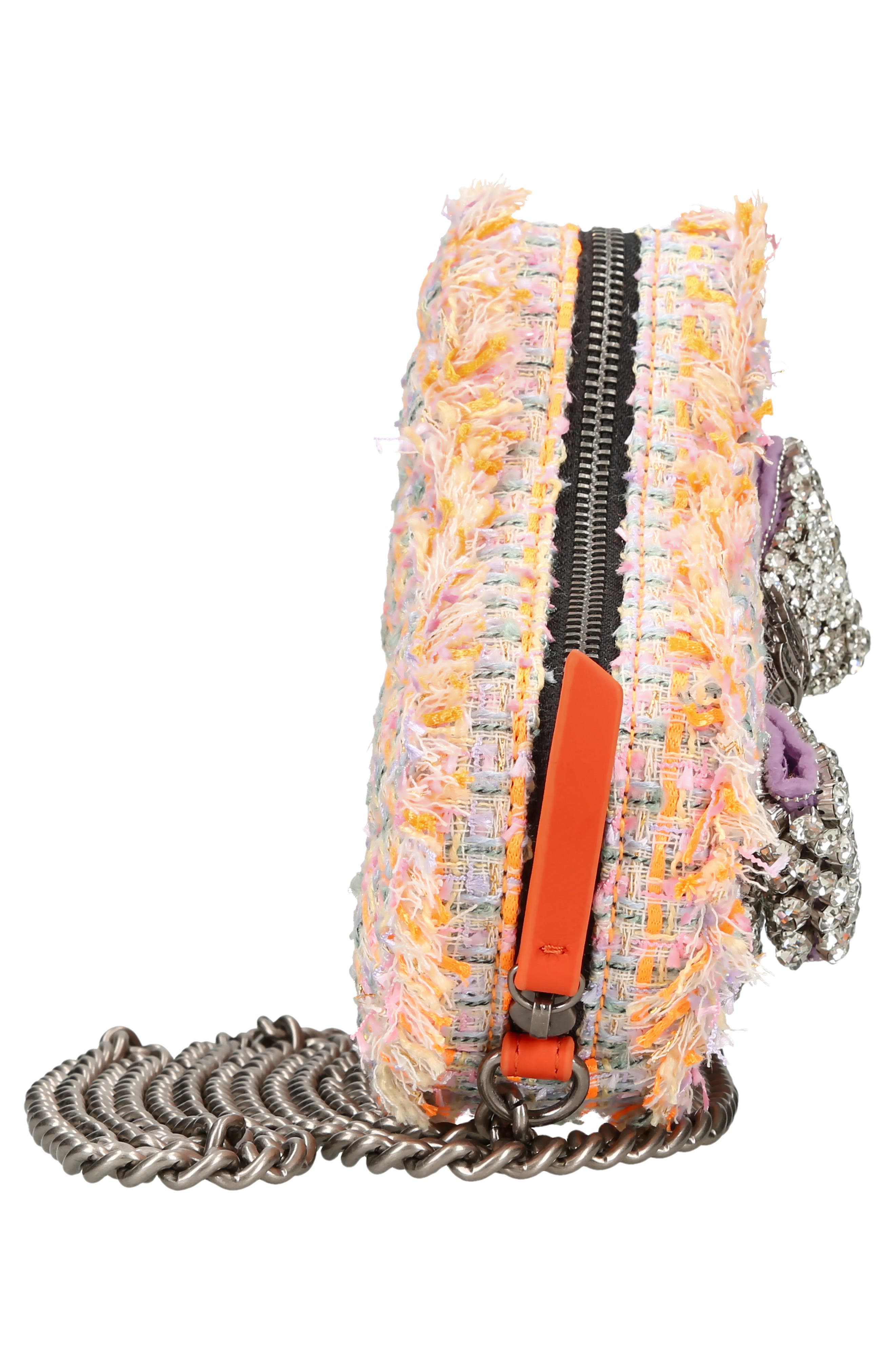 Kurt Geiger London Bow Heart Tweed Crossbody Bag Nordstrom