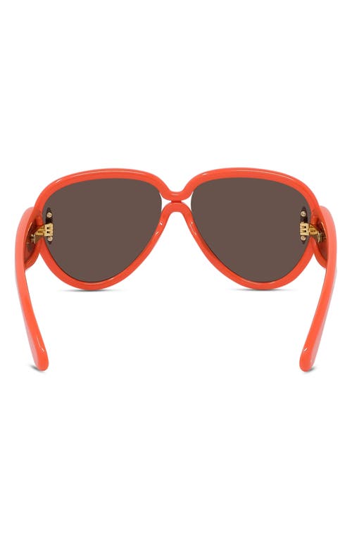 Shop Loewe X Paula's Ibiza 65mm Oversize Pilot Sunglasses In Shiny Orange/brown