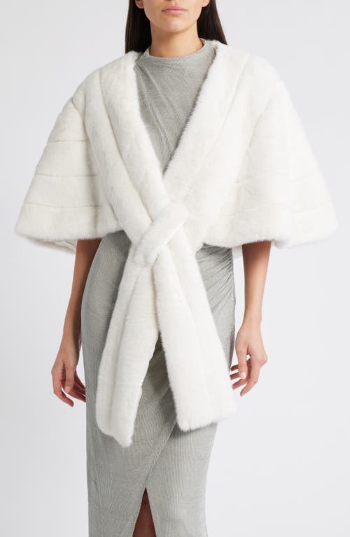 Et Ochs Pelted Faux Fur Stole in White 