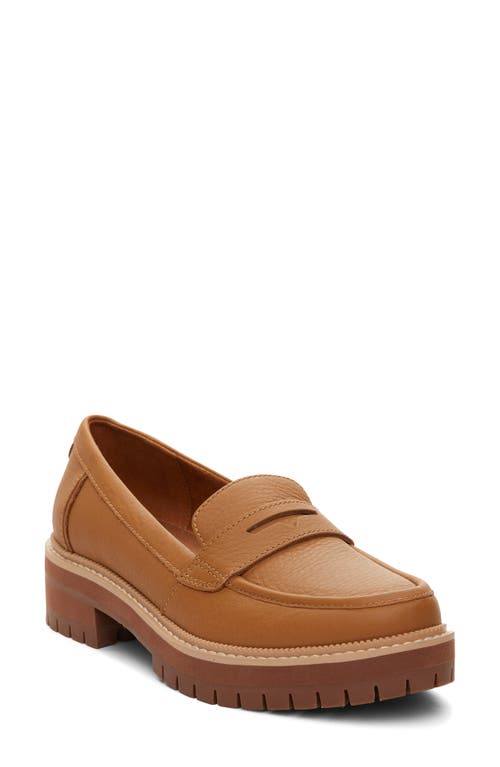 Shop Toms Cara Platform Penny Loafer In Brown