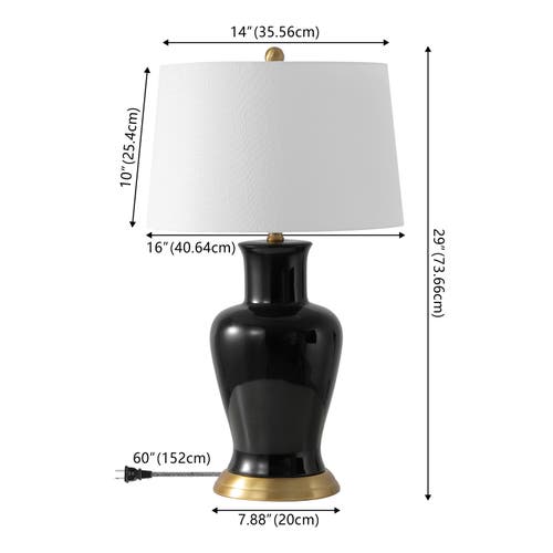 Jonathan Y Julian Traditional Classic Ceramic Urn Led Table Lamp In Black