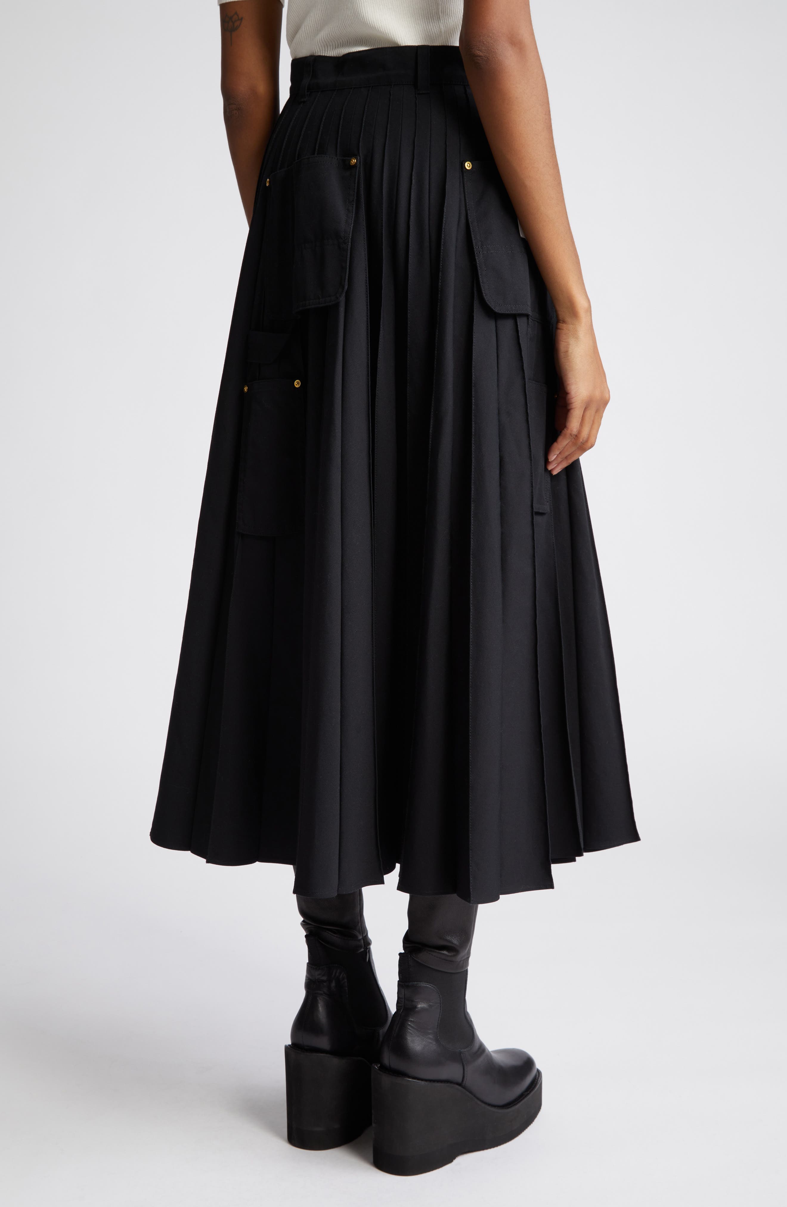 Sacai x Carhartt WIP Pleated Skirt in Beige | Smart Closet
