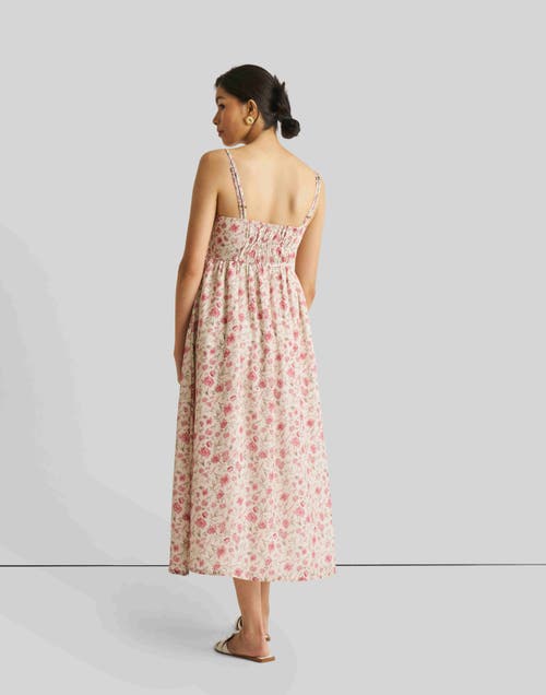 Reistor Strappy Gathered Midi Dress In Petal Fusion
