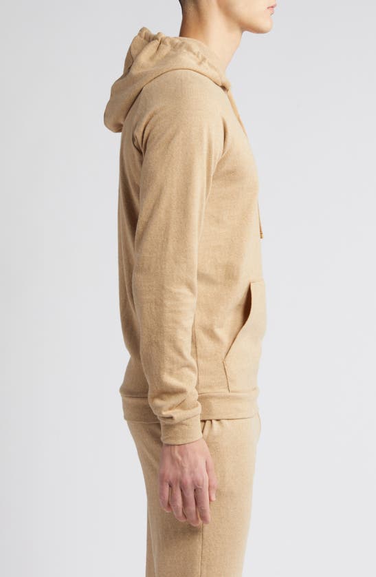 Shop Hugo Boss Boss Relaxed Lounge Hoodie In Medium Beige