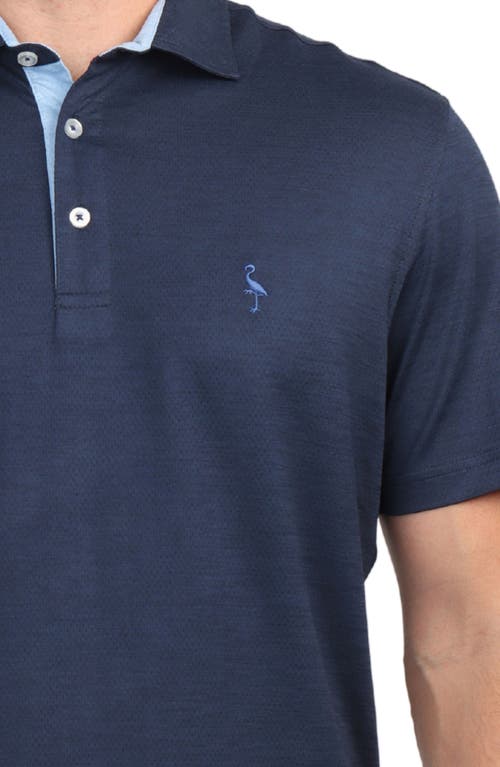 Tailorbyrd Mélange Mesh Performance Polo In Navy