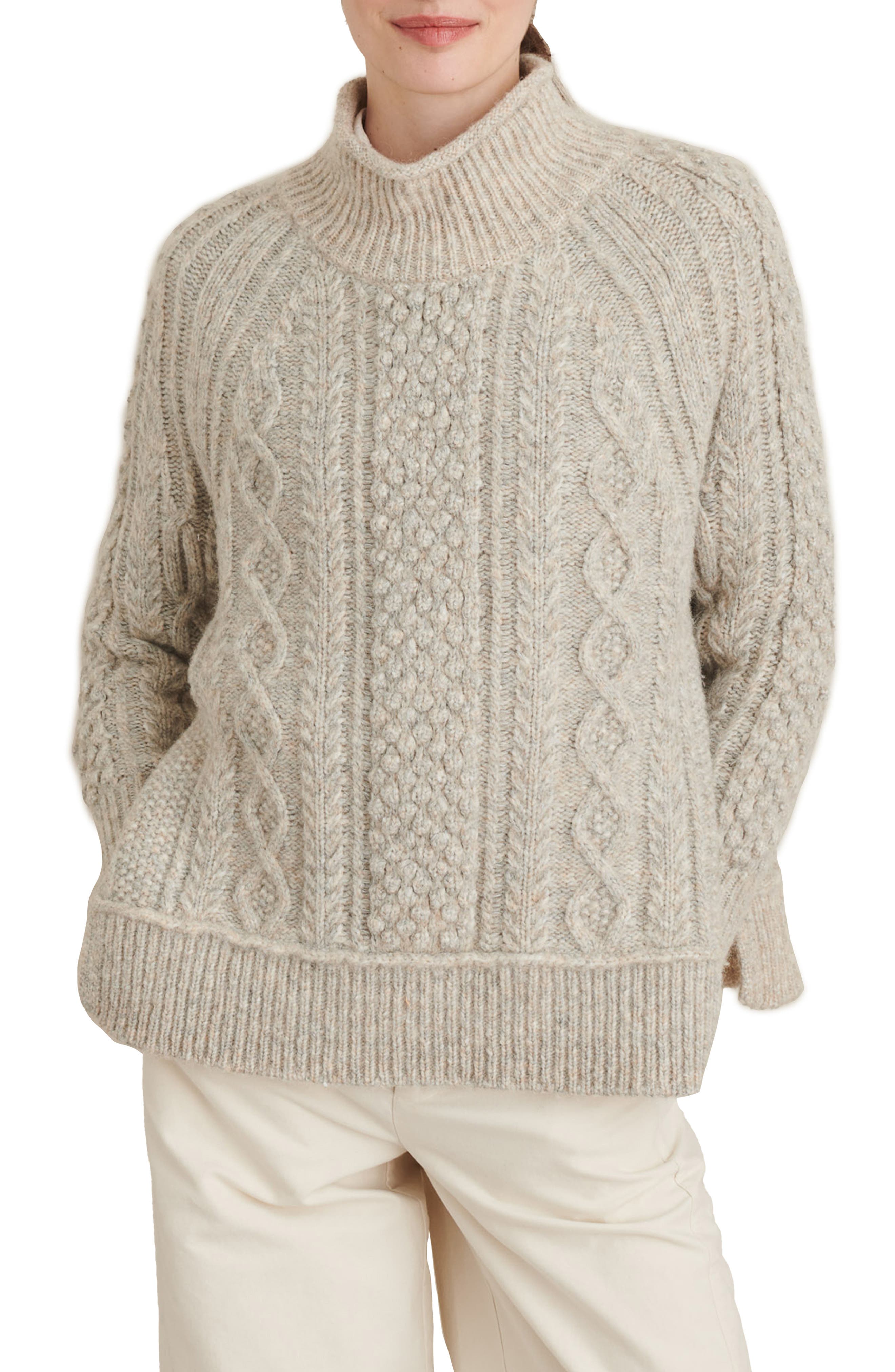 Alex Mill Kamil Cable Sweater In Driftwood