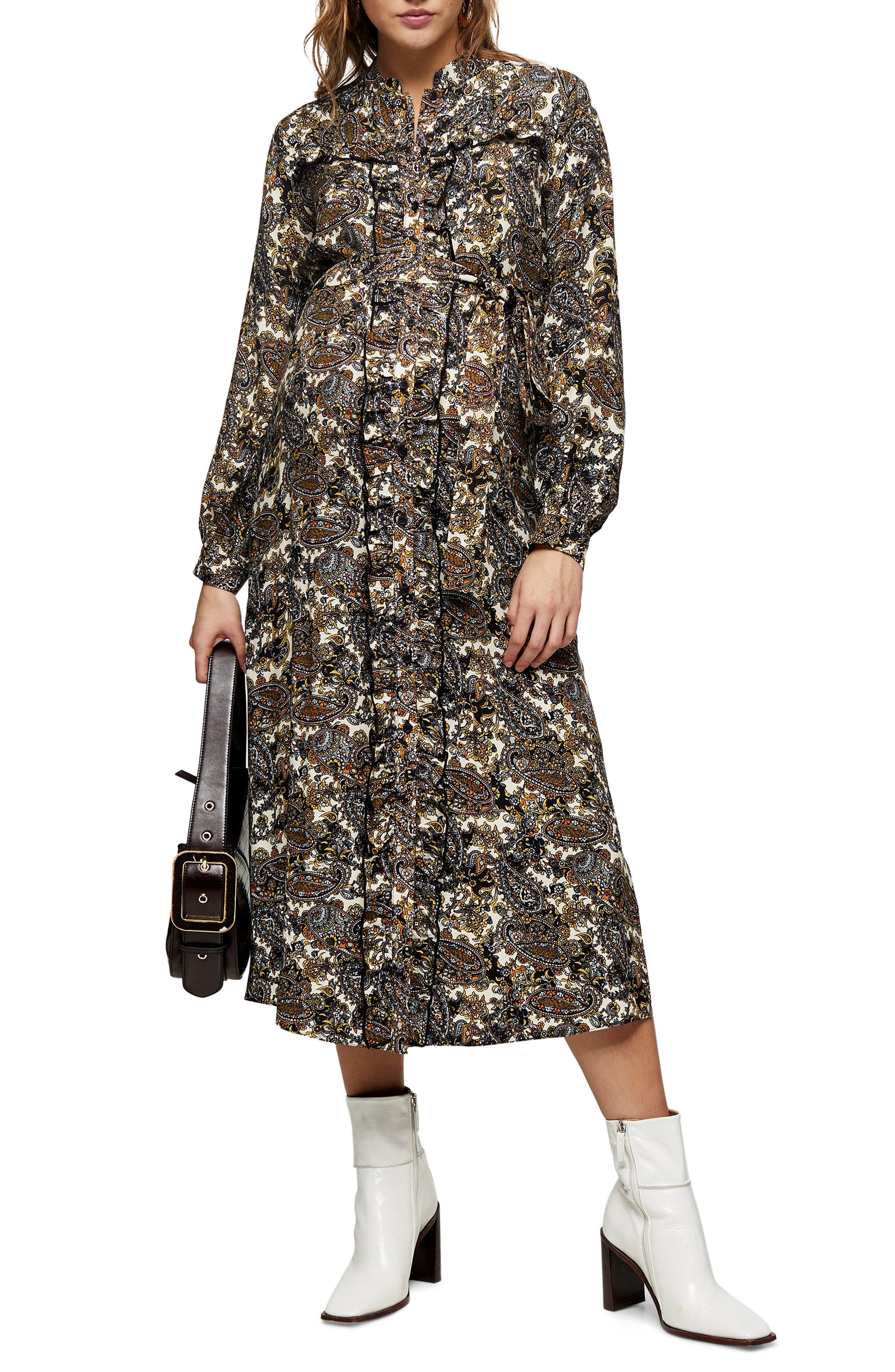 topshop paisley shirt dress