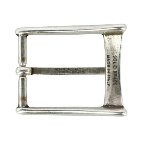 Trafalgar 35mm Rectangular Edged Solid Brass Harness Belt Buckle In Antique Silver