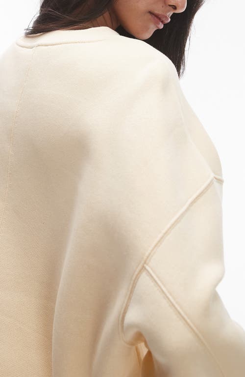 Shop Topshop Premium Seam Cotton Blend Sweatshirt In Beige