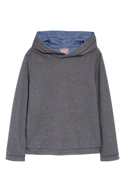 Johnston & Murphy Kids' Solid Reversible Hoodie Charcoal/Blue at