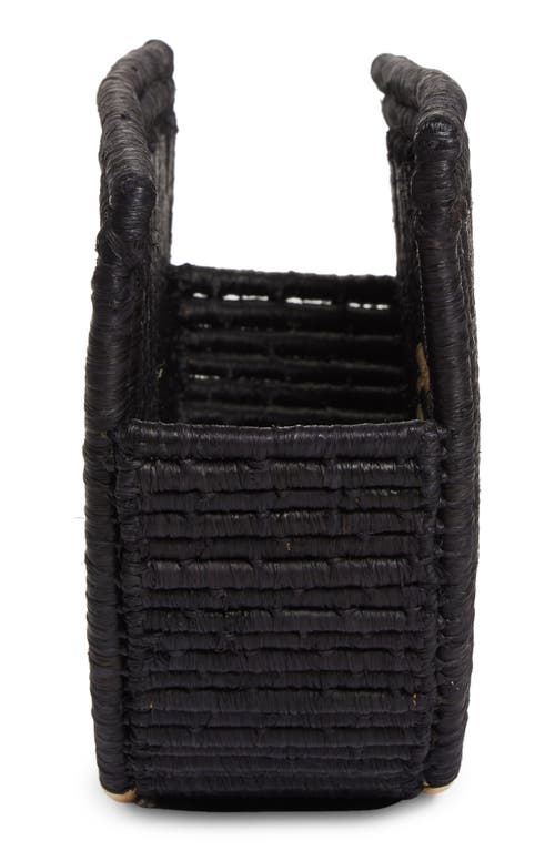 Shop Eilaf Large Half Moon Raffia Handbag In Black