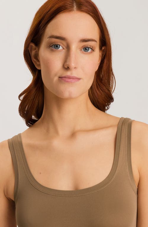 Hanro Touch Feeling Crop Top In Walnut